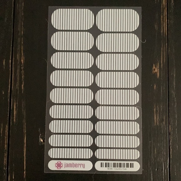 Jamberry White & Black Striped Nail Wraps - Country Club - Picture 3 of 13